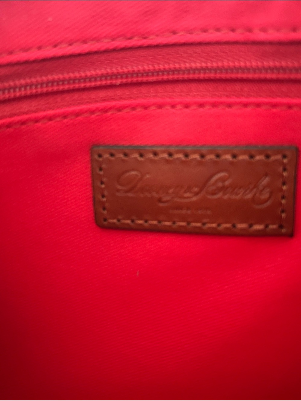 Dooney & Bourke Taupe Ostrich-Embossed Wristlet with Brown Tassels - Picture 5 of 9